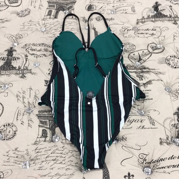 Dolce Vita V-Neck Stripe Print One-Piece Swimsuit - Picture 3 of 8